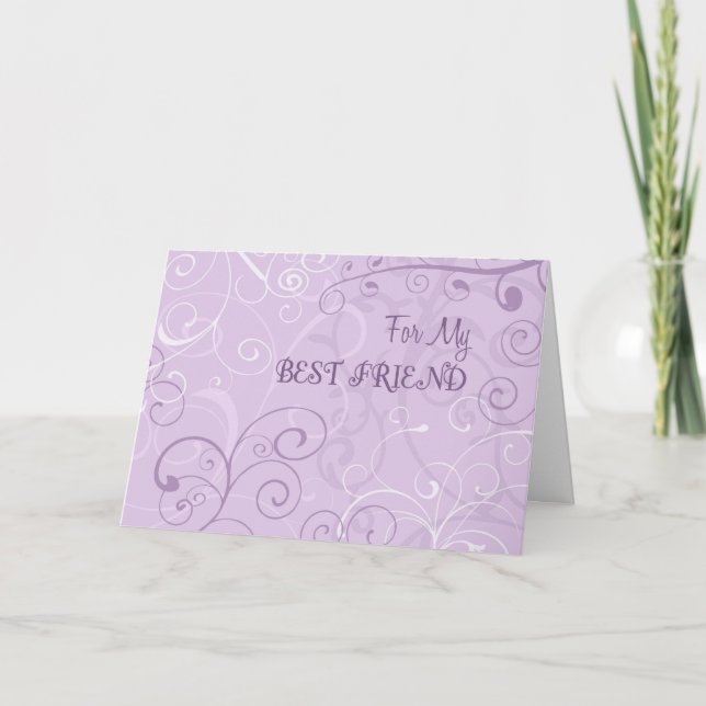 Lavender Best Friend Merci Bridesmaid Card (Devant)