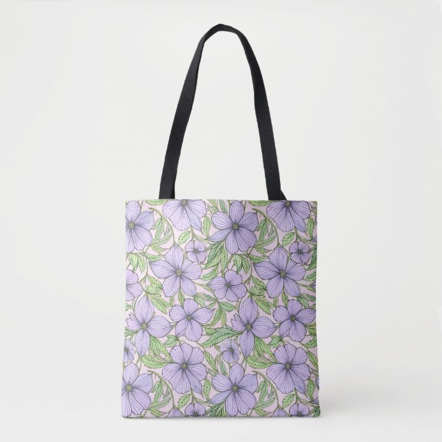 Lavender Bloom Floral Tote Bag (Devant)