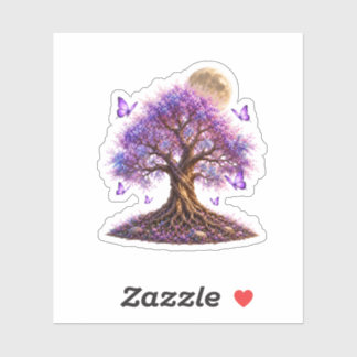 Lavender Blossom Moon Tree Sticker