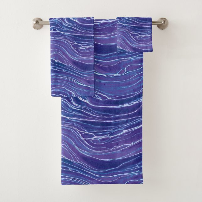 Lavender Blue Abstract Waves Pattern  (En situation)