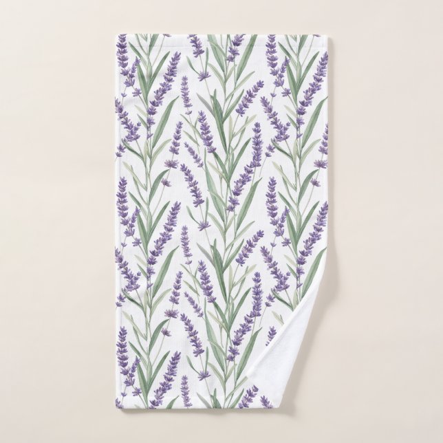 Lavender Botanical Pattern (Serviette à main)
