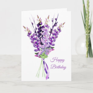 Lavender Bouquet Carte Anniversaire