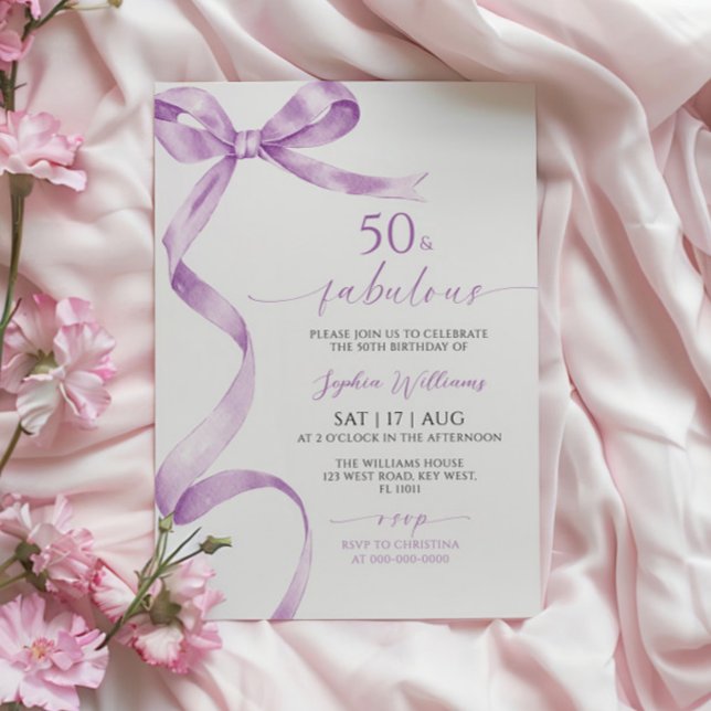 Lavender Bow 50 & Fabuleuse invitation d'anniversa (Créateur téléchargé)