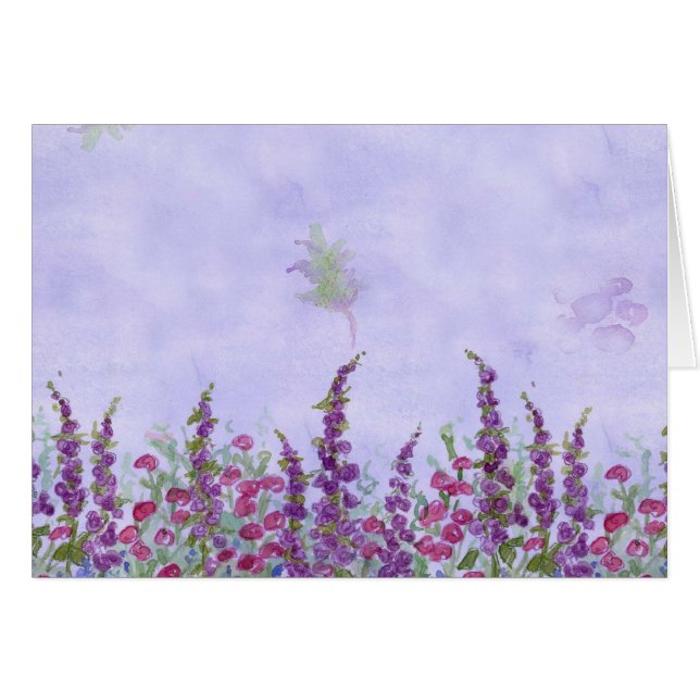 Lavender Cottage Jardin Aquarelle Fleurs (Devant horizontal)