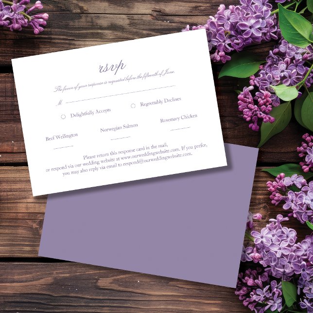 Lavender Elegant Script Wedding RSVP (Créateur téléchargé)