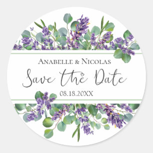 Lavender Eucalyptus Enregistrer la date Sticker