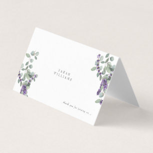 Lavender Eucalyptus Mariage Table Carte Place