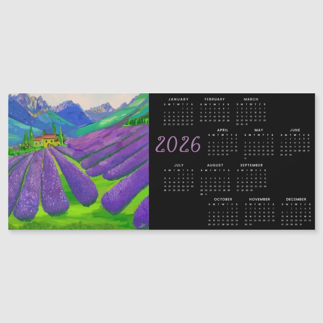 Lavender fields in the mountains  2026  Calendar (Devant)