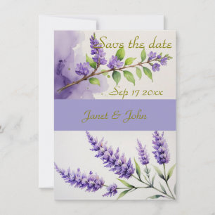 Lavender Floral Enregistrer La Carte Date