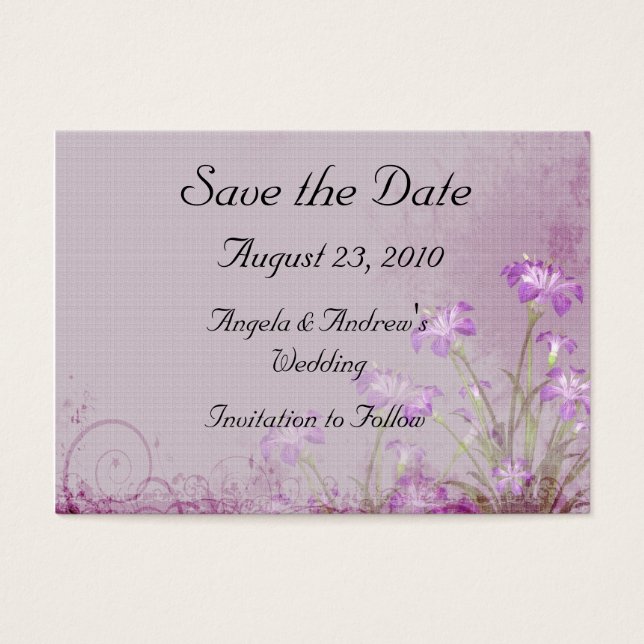 Lavender Floral Enregistrer la carte Date (Devant)