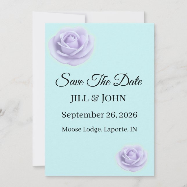 Lavender Floral Wedding Save The Date (Devant)