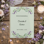 Lavender florals eucalyptus sage green wedding<br><div class="desc">Organize your big day with this romantic botanical wedding planner. It features a delicate watercolor wreath of purple lavender sprigs and soft sage eucalyptus leaves on a sage green background. This 12-month notebook is the perfect engagement gift for a bride-to-be planning a summer garden wedding.</div>