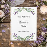 Lavender florals eucalyptus wedding<br><div class="desc">Organize your big day with this romantic botanical wedding planner. It features a delicate watercolor wreath of purple lavender sprigs and soft sage eucalyptus leaves on a crisp white background. This 12-month notebook is the perfect engagement gift for a bride-to-be planning a summer garden wedding.</div>
