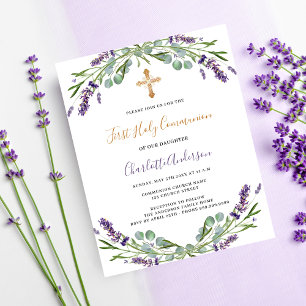Lavender floraux budget Première communion invitat