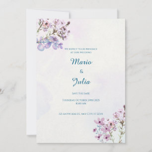 Lavender Garden Wedding Invitation Design