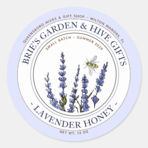 Lavender Honey Jaar Étiquette avec abeilles domest