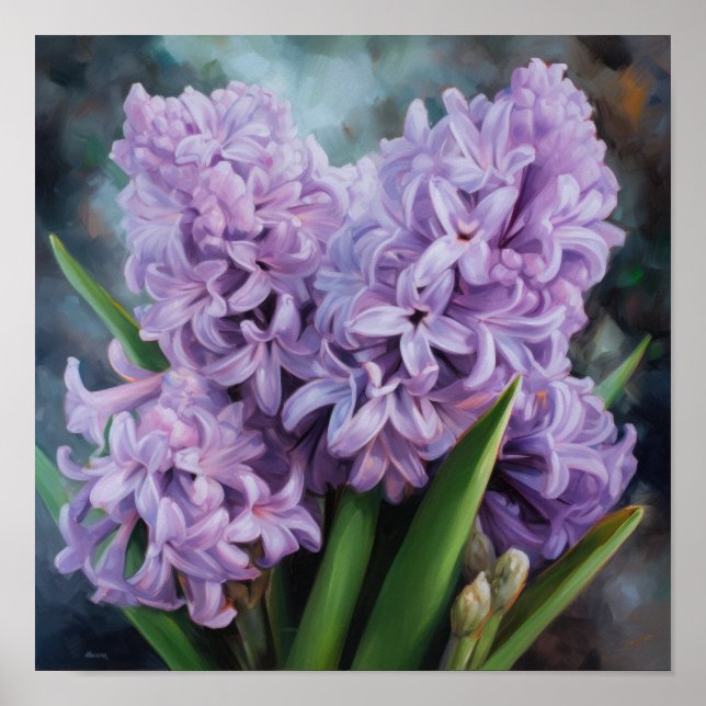 Lavender Hyacinth Flower Art Imprimer Poster (Devant)