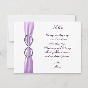 Lavender Infinity Mariage Carte d'honneur