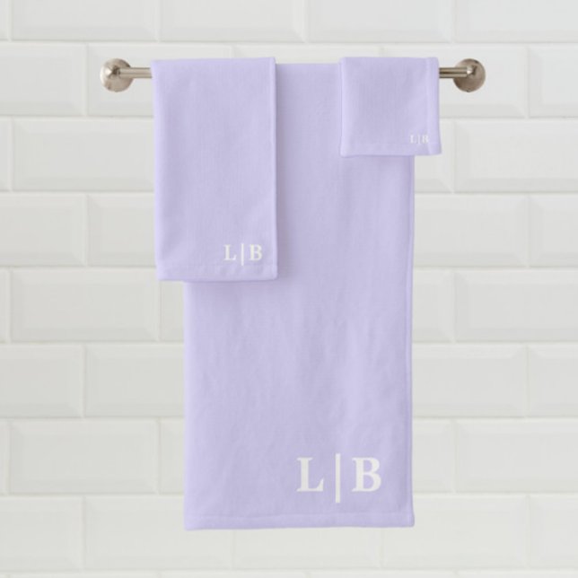 Lavender Initiales Ensemble de serviettes de bain (Créateur téléchargé)