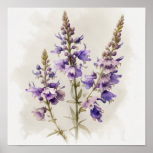 Lavender Larkspur Flower Art Imprimer Poster