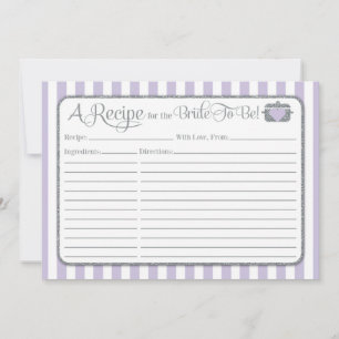Lavender Lilac Gris Fête des mariées Recette Carte