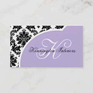 Lavender Lilac violet noir Damask Cartes de visite