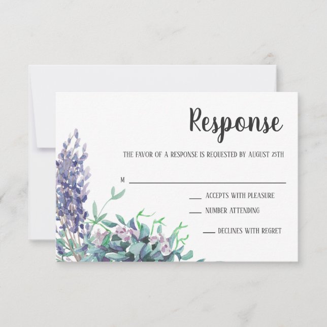 Lavender Love Floral Eucalyptus Purple Réponse (Devant)