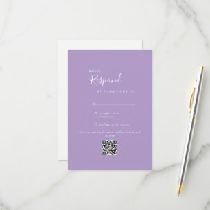 Lavender Moderne Mariage QR Code RSVP