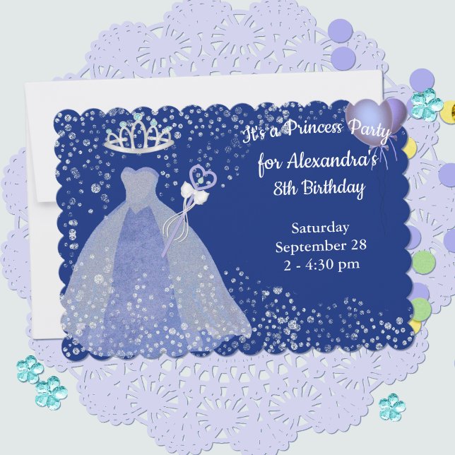 Lavender Parties scintillant Princess Invitation d (Créateur téléchargé)