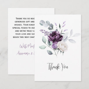 Lavender Peonies et White Roses Mariage Merci