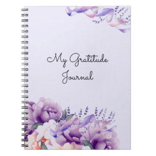 Lavender Peonies Gratitude Journal Carnet