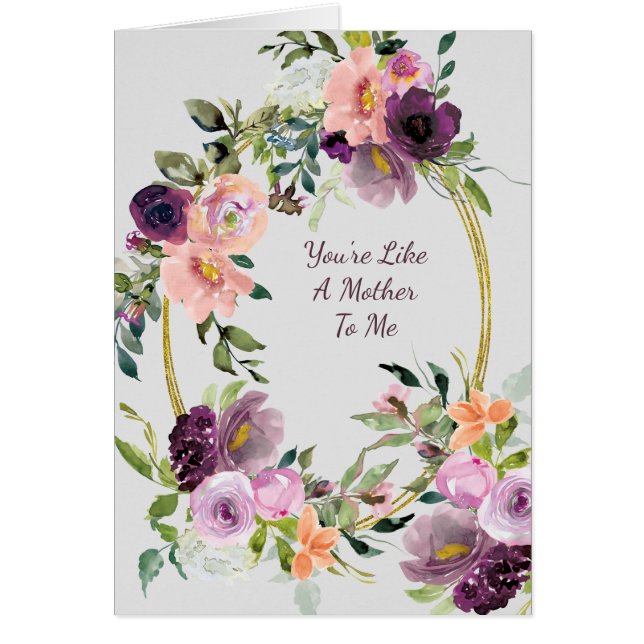 Lavender Pink Bouquet Oval Frame Mother's Day Card (Devant)