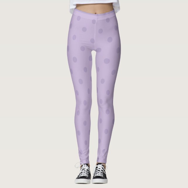 Lavender Polka Dot Leggings (Devant)