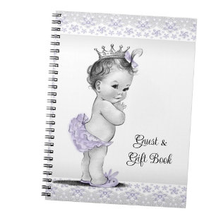 Lavender Purple Grey Baby shower Cadeau Livre d'In