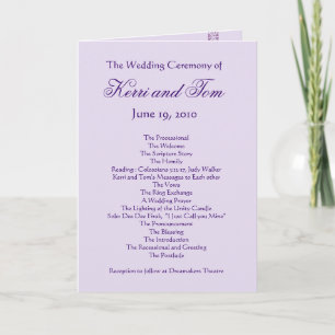 LAVENDER PURPLE Programme de mariage Customisé