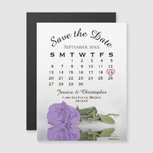 Lavender Purple Rose Enregistrer l'aimant Calendri