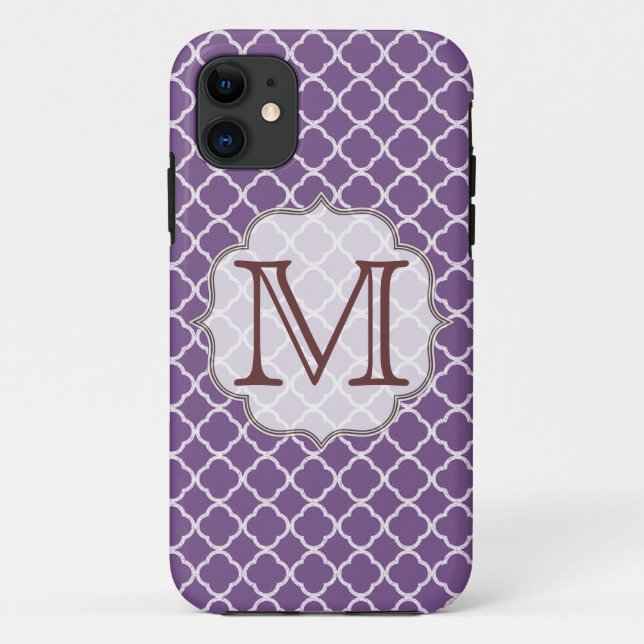Lavender Quarterfoil Monogramme IPHONE 5 Coque (Dos)