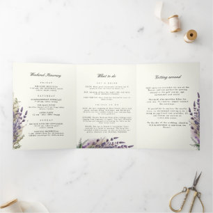 Lavender Regal Programme de mariage plié