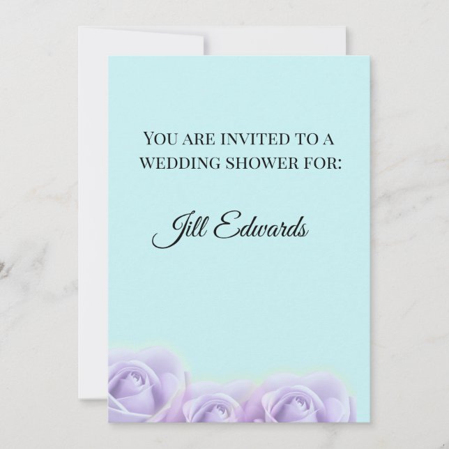 Lavender Rose Bridal Shower Invitation (Devant)