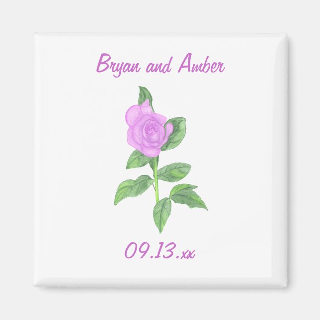 Lavender Rose Enregistrer la date aimants de maria (Devant)