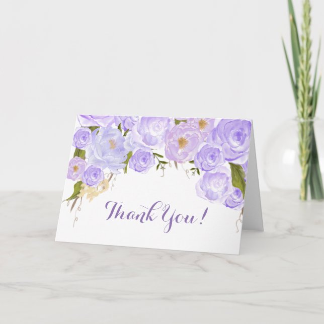 Lavender roses Floral Merci Note (Devant)