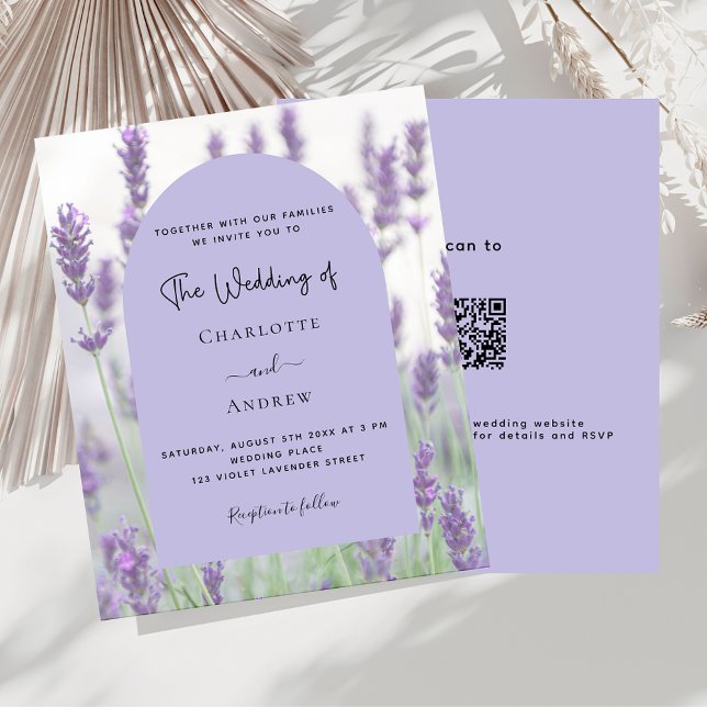 Lavender violet arche florale QR RSVP budget maria (Créateur téléchargé)