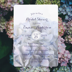 Lavender White Hydrangea Bridal Show Invitation