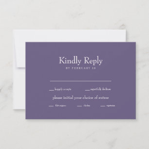 Lavender White Text Wedding Réponse RSVP