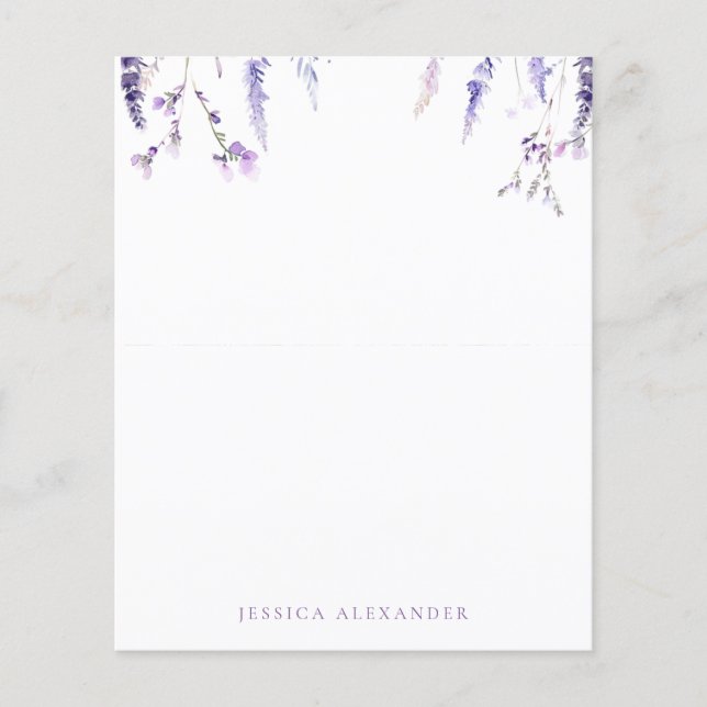 Lavender Wildflowers Personalized Stationery (Devant)