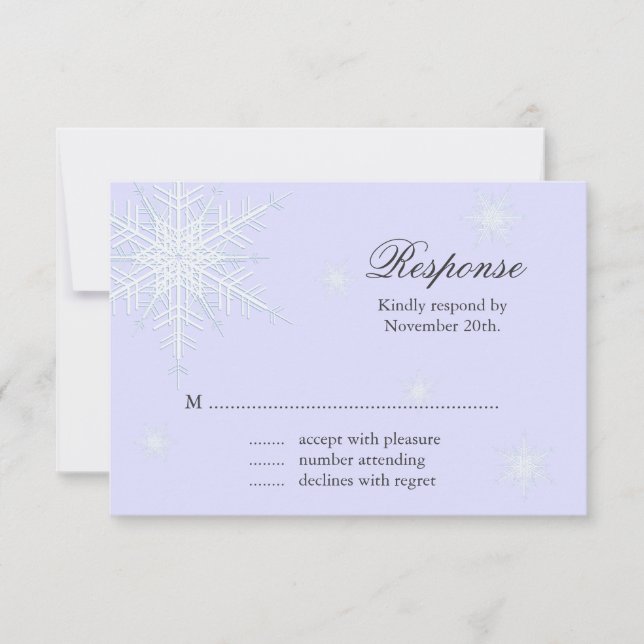 Lavender Winter Snowflake Wedding RSVP (Devant)