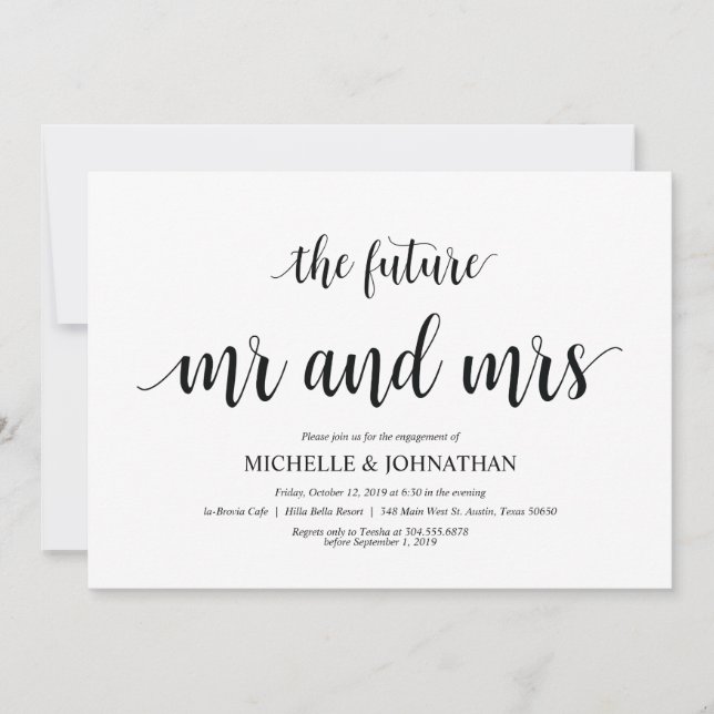 L'avenir M. et Mme, invitations du groupe de l'eng (Devant)