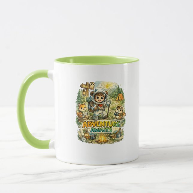 L'aventure Attend Tasse de Café de Camping Mignonn (Gauche)