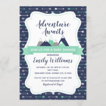 L'aventure attend une invitation baby shower