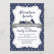 L'aventure attend une invitation baby shower pour